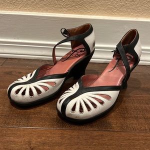 John Fluevog White & Black Heels